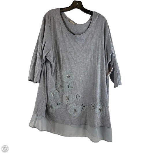 Top 3/4 Sleeve By Logo In Grey, Size: 2x