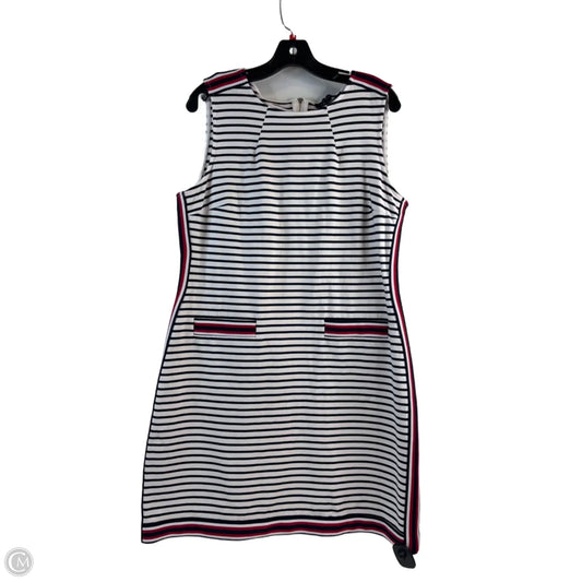 Dress Casual Midi By Tommy Hilfiger In Striped Pattern, Size: L