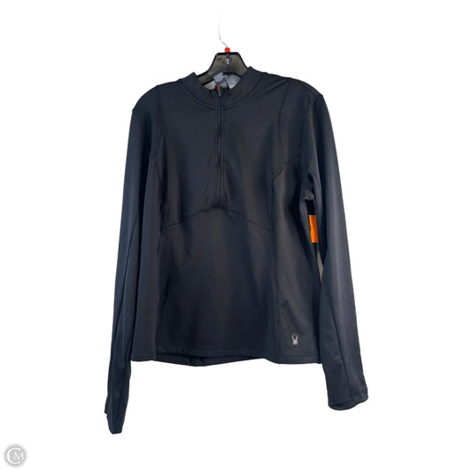 Athletic Top Long Sleeve Collar By Spyder In Black, Size: Xl