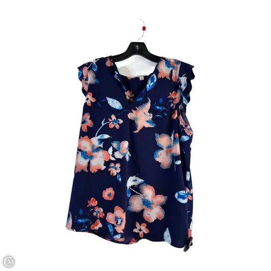 Top Short Sleeve By 41 Hawthorn In Blue & Orange, Size: L