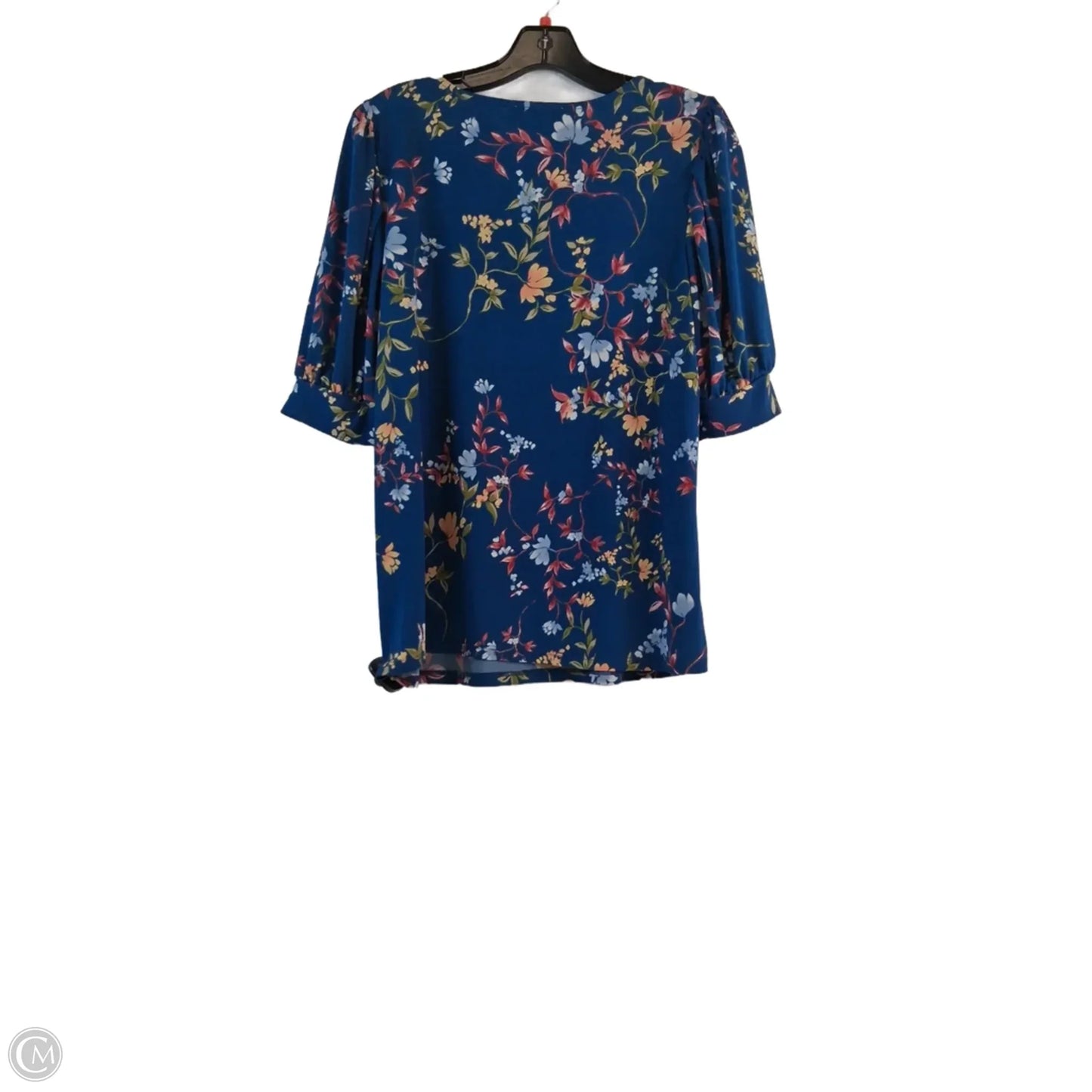 Top Short Sleeve Basic By Cece In Blue & Orange, Size: L