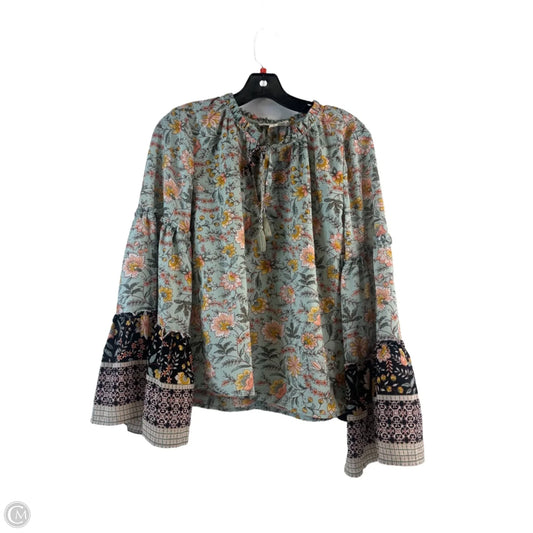 Top Long Sleeve By Love Stitch In Green & Orange, Size: S