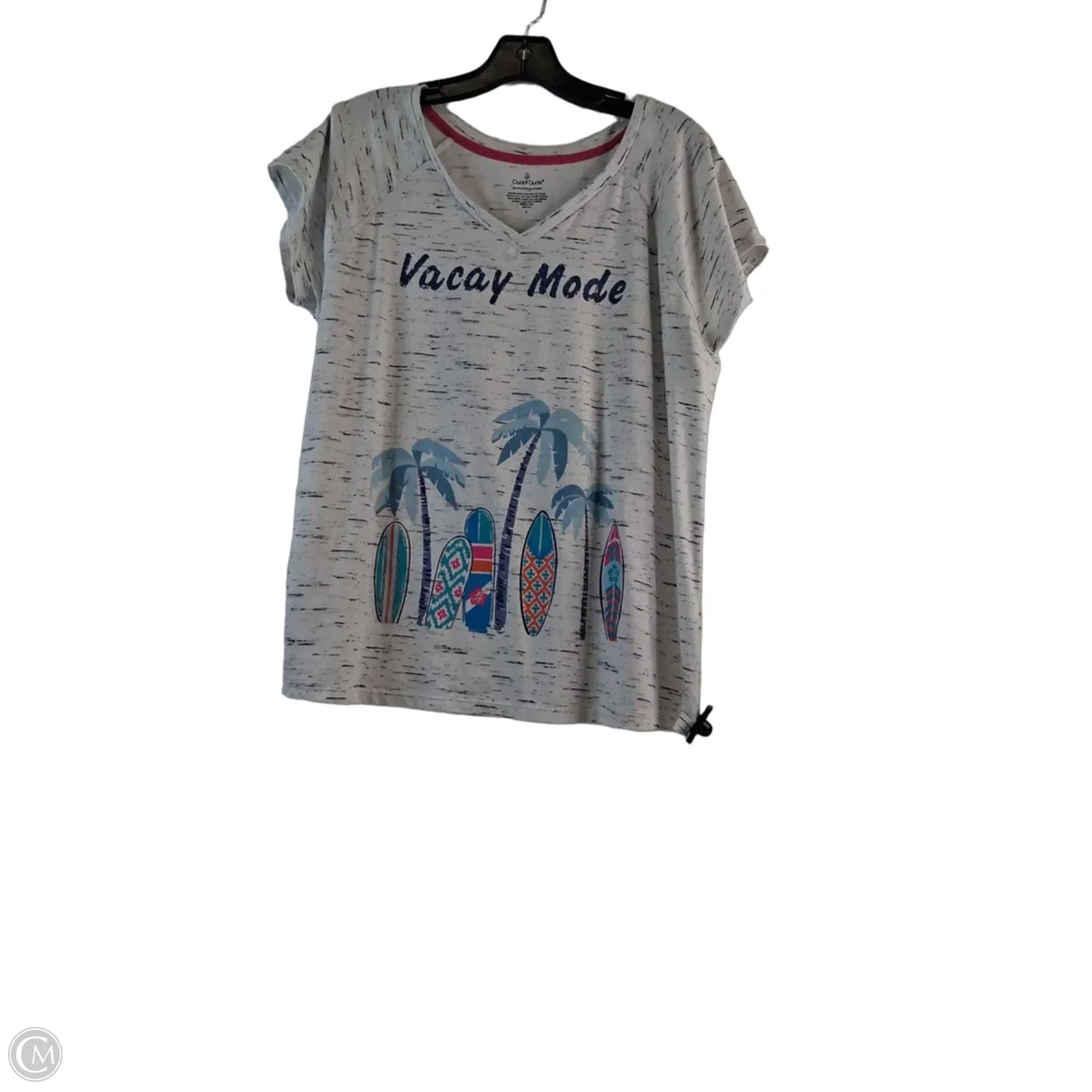 Top Short Sleeve By Cuddl Duds In Blue & White, Size: L