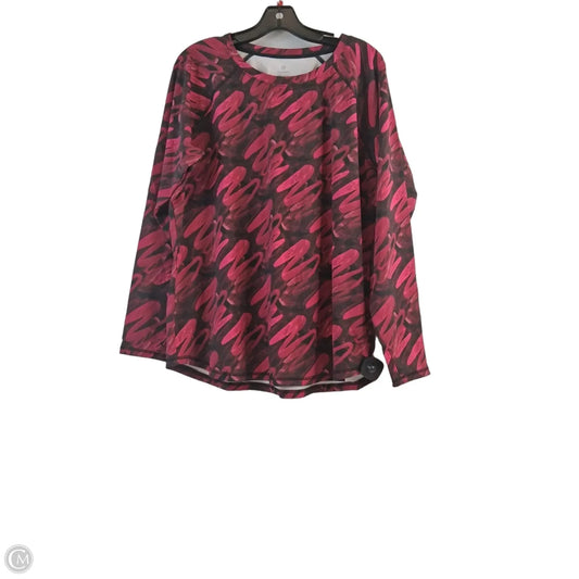 Athletic Top Long Sleeve Crewneck By Talbots In Black & Pink, Size: 1x