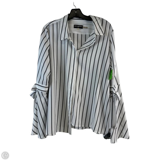 Top Long Sleeve Designer By Karl Lagerfeld In Striped Pattern, Size: Xl