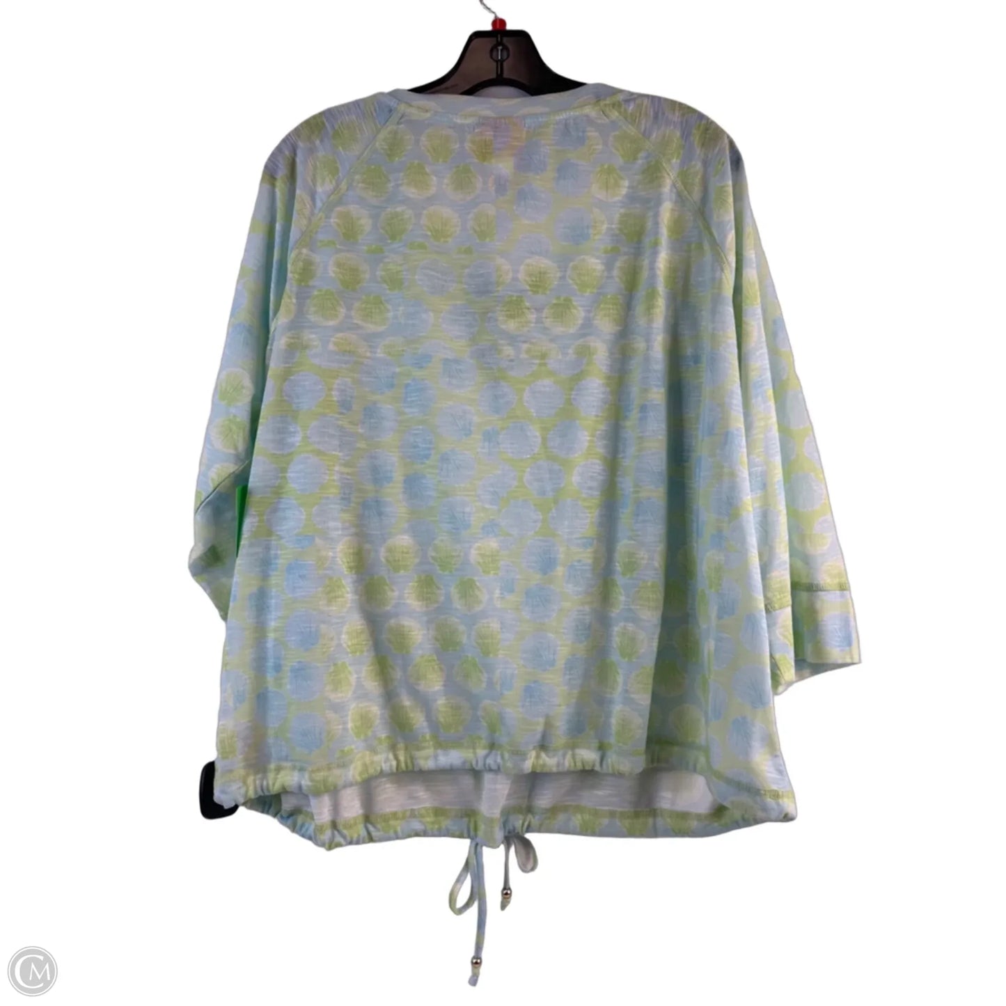 Top Short Sleeve By Hearts Of Palm In Blue & Green, Size: Xl