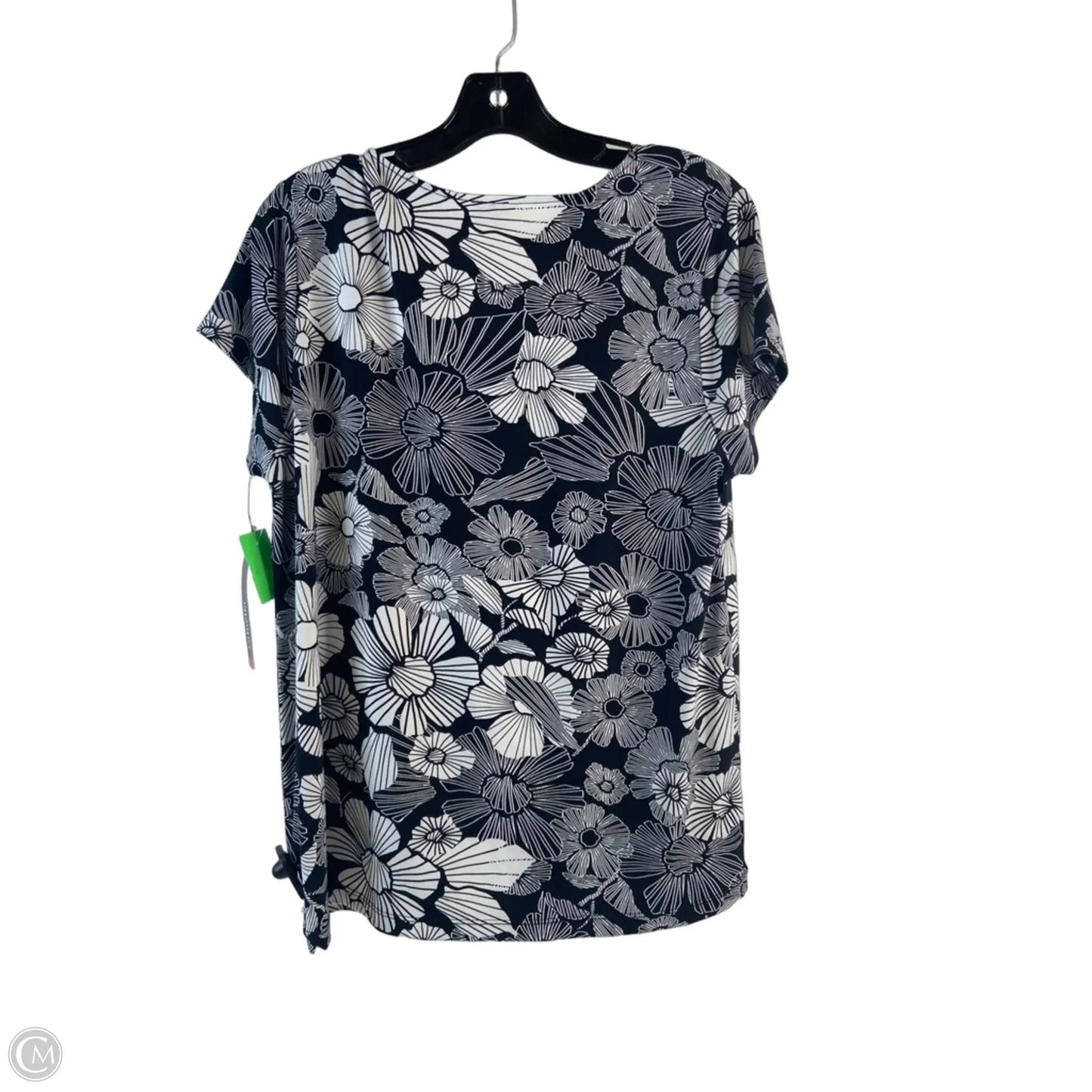 Top Short Sleeve By Rafaella In Black & White, Size: Xl