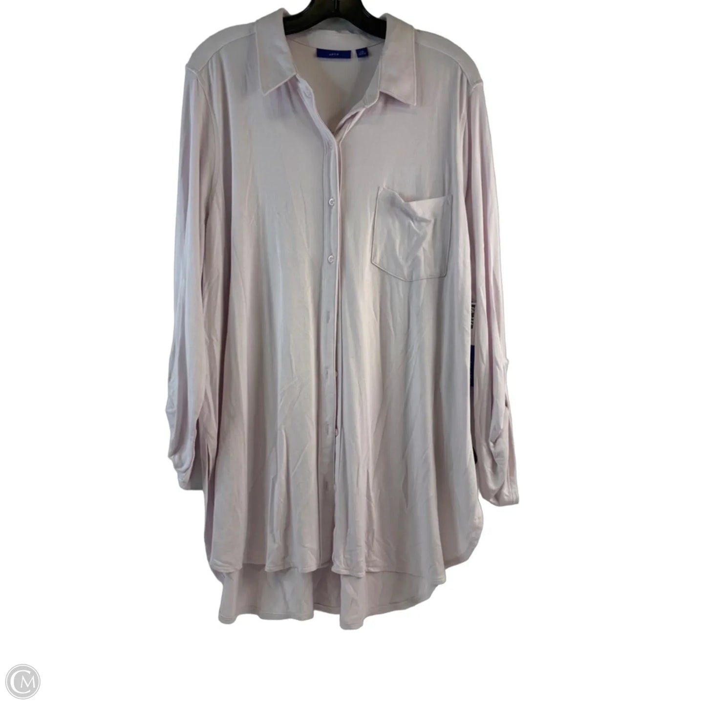 Top Long Sleeve By Apt 9 In Pink, Size: Xxl