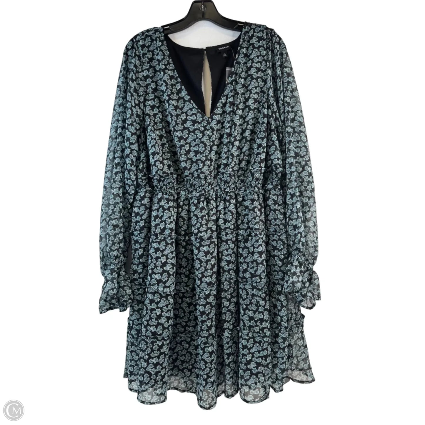 Dress Casual Midi By Torrid In Black & Blue, Size: 1x