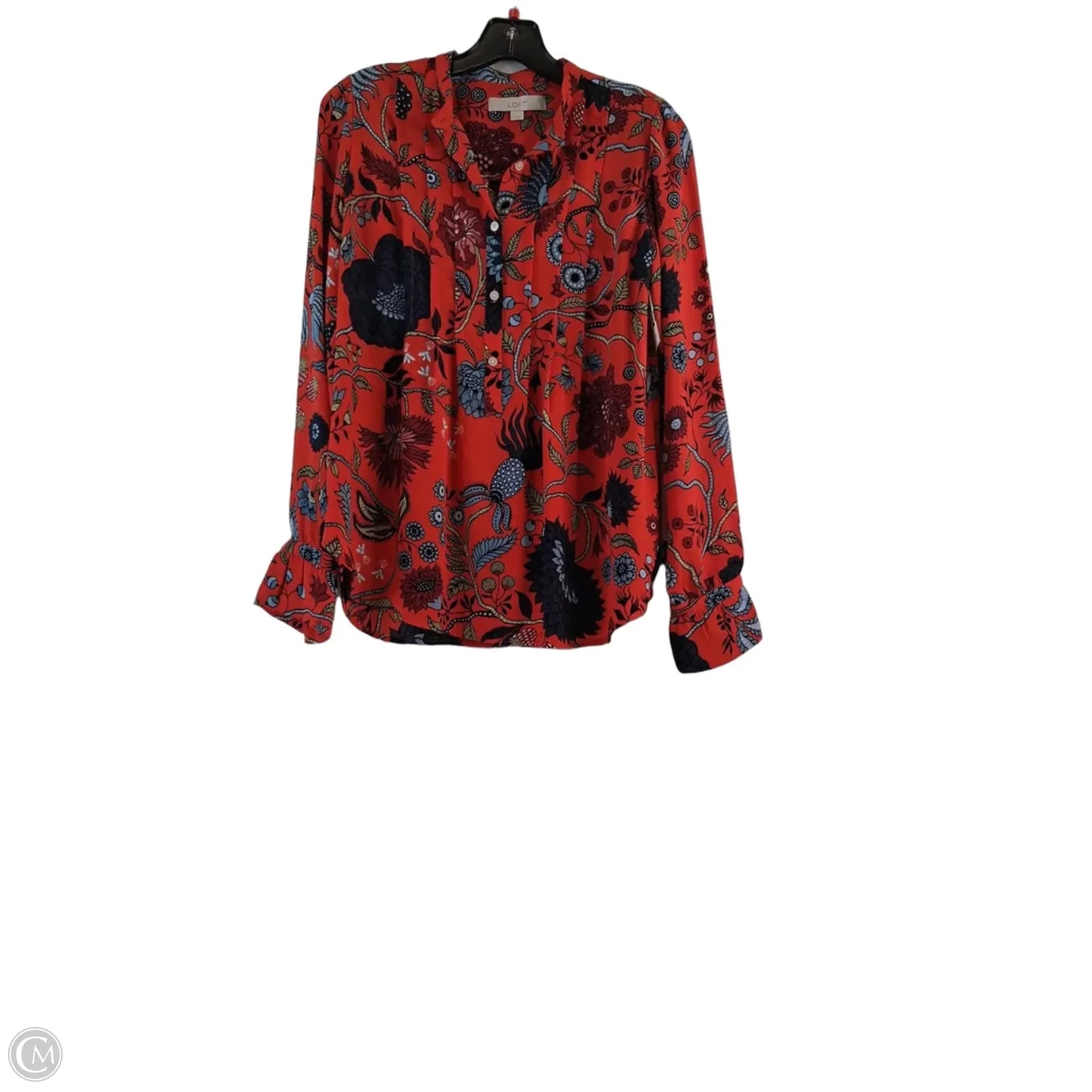 Top Long Sleeve By Loft In Blue & Orange, Size: Xs