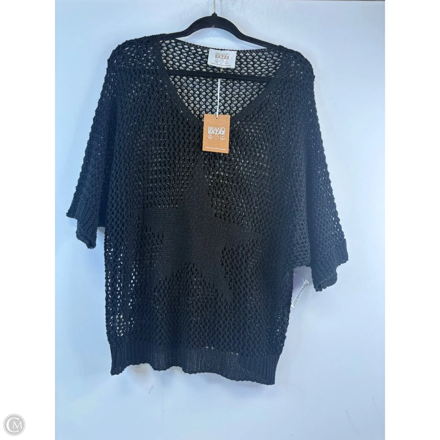 Sweater Short Sleeve By Clothes Mentor In Black, Size: Osfm