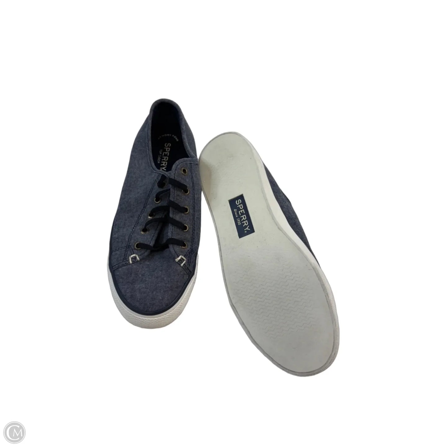 Shoes Sneakers By Sperry In Blue Denim, Size: 7.5