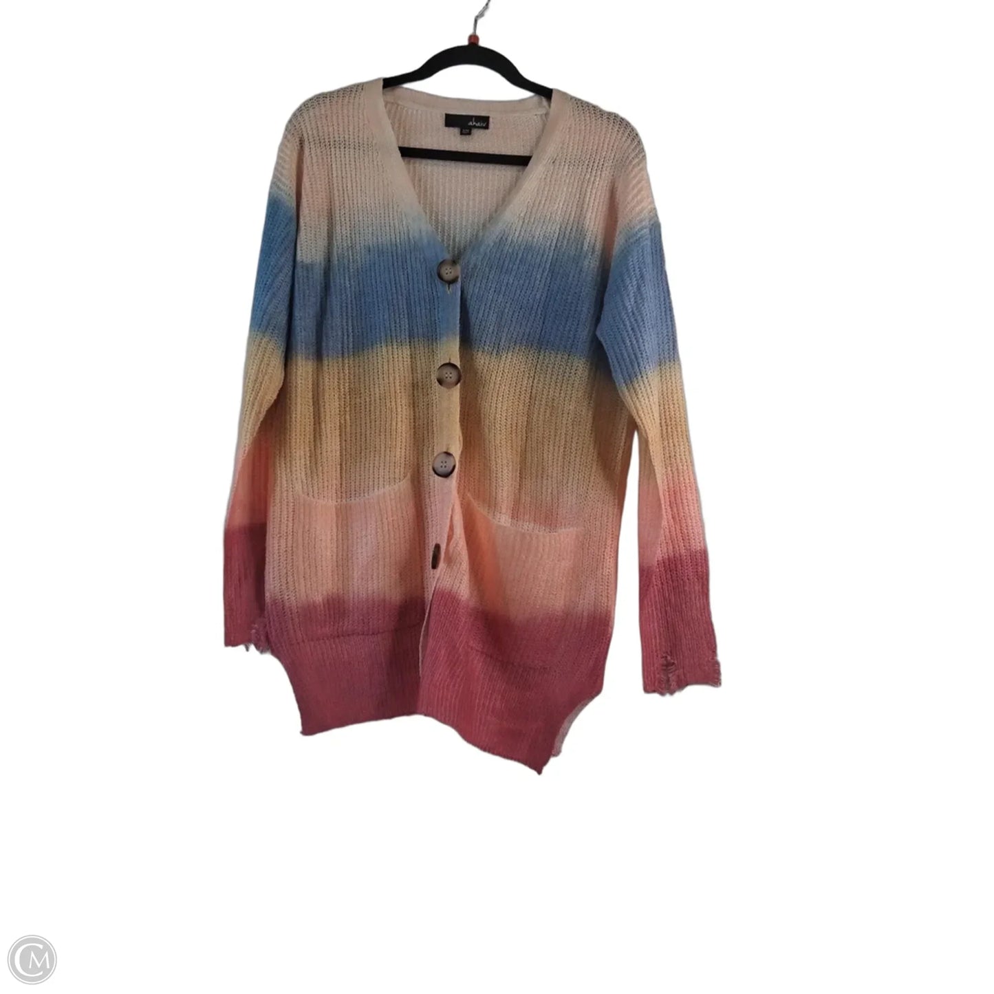 Cardigan By Clothes Mentor In Blue & Yellow, Size: M