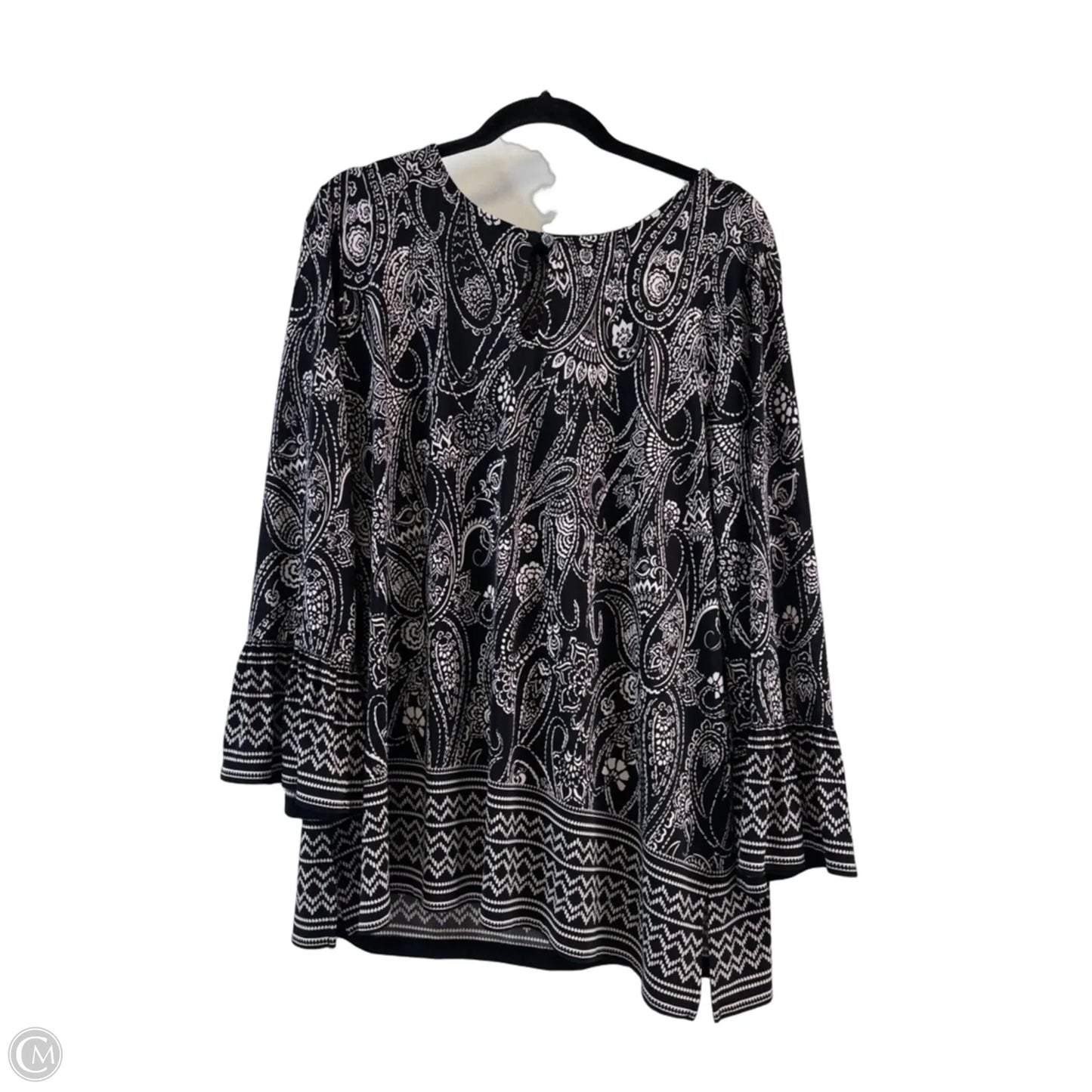 Top 3/4 Sleeve By Jones Studio In Black & White, Size: 1x