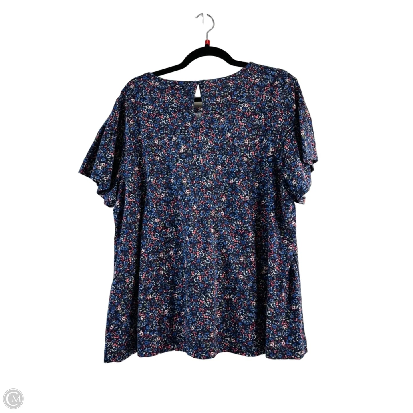 Top Short Sleeve By Lane Bryant In Blue & Red, Size: 1x