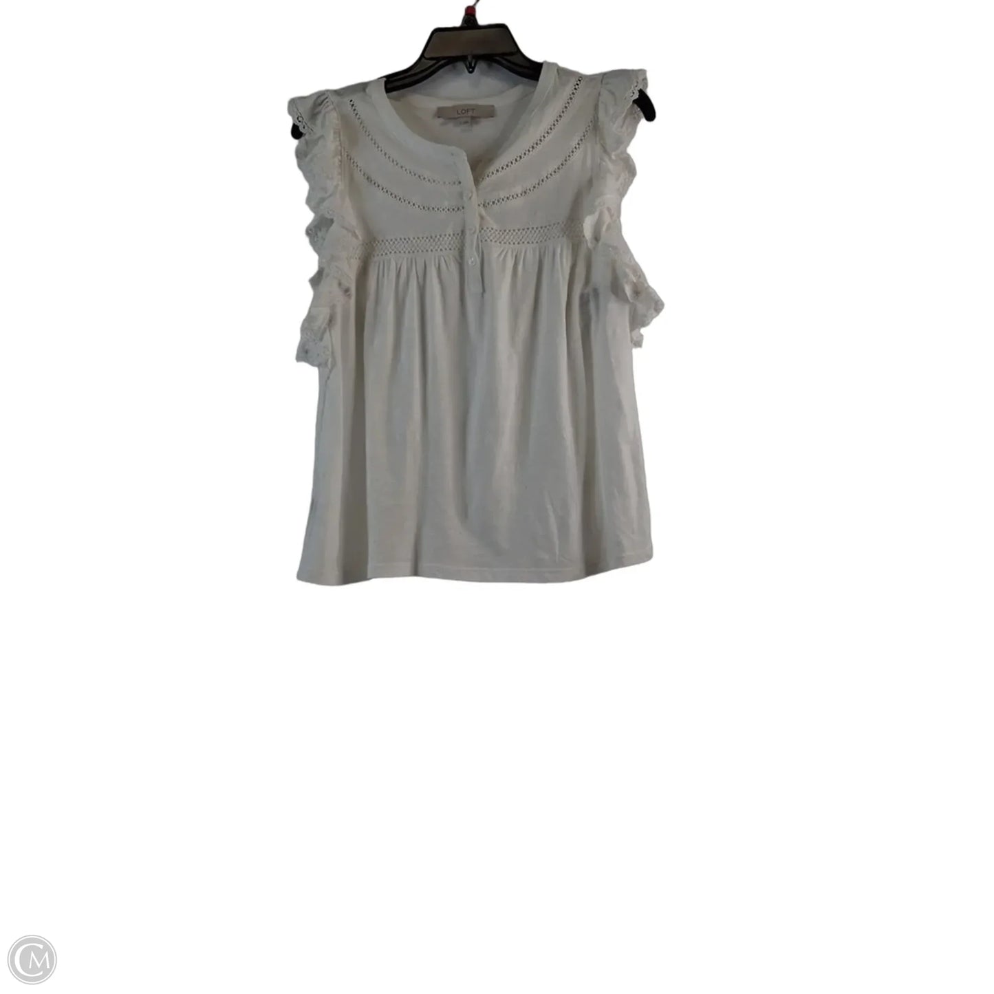 Top Short Sleeve By Loft In White, Size: S
