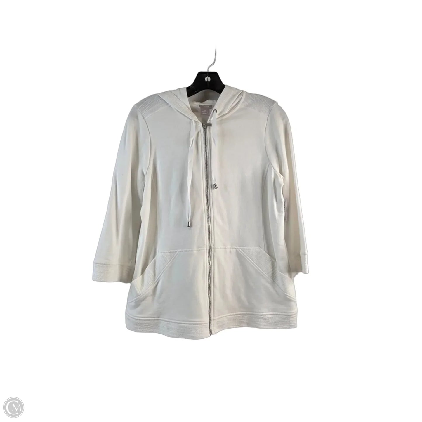 Sweatshirt Hoodie By Zenergy By Chicos In White, Size: S
