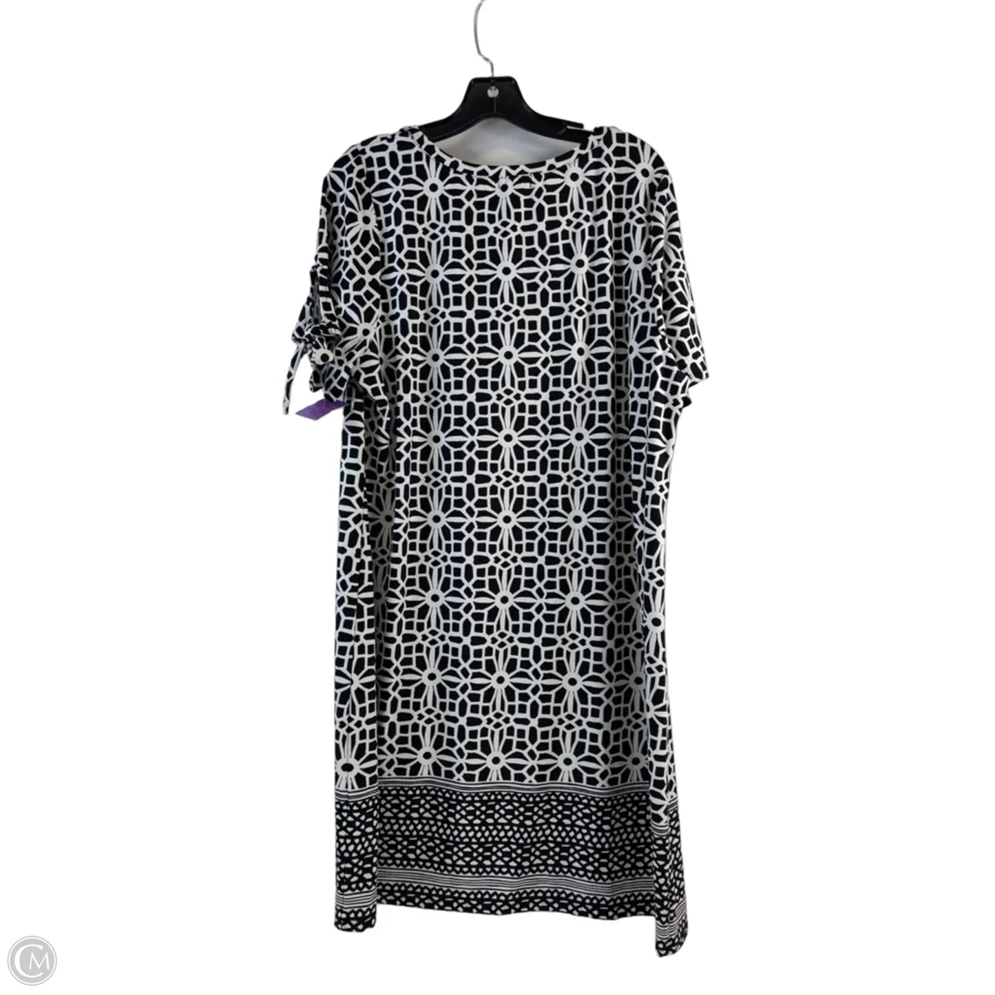 Dress Casual Midi By Tacera In Black & White, Size: 1x