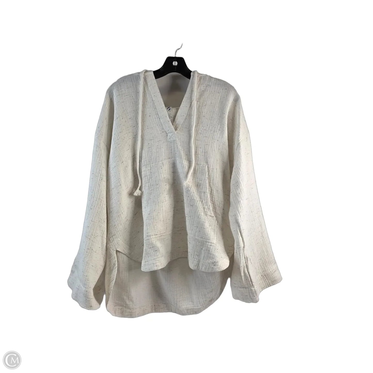 Top Long Sleeve By Lou And Grey In Blue & Cream, Size: M
