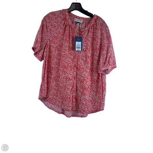 Top Short Sleeve By Universal Thread In Orange & White, Size: S