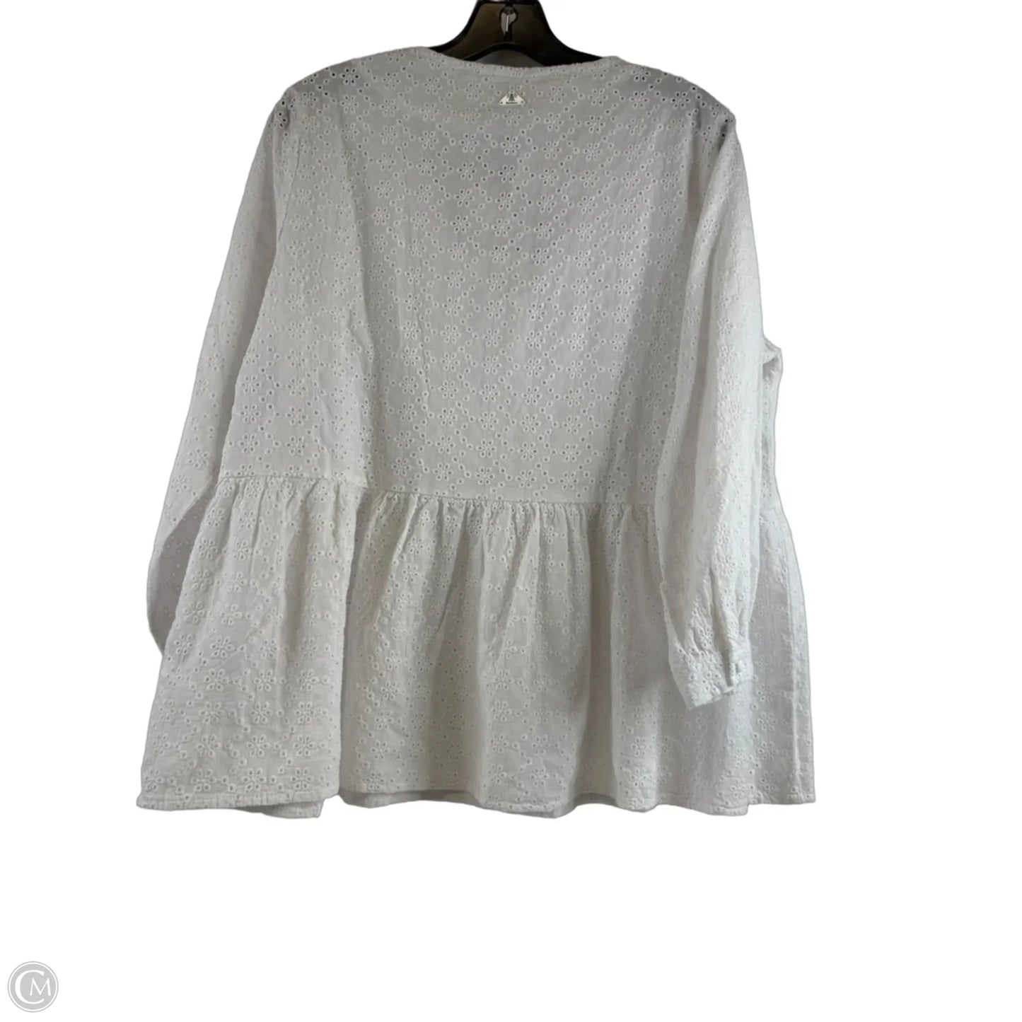 Top Long Sleeve By Barbour In White, Size: M