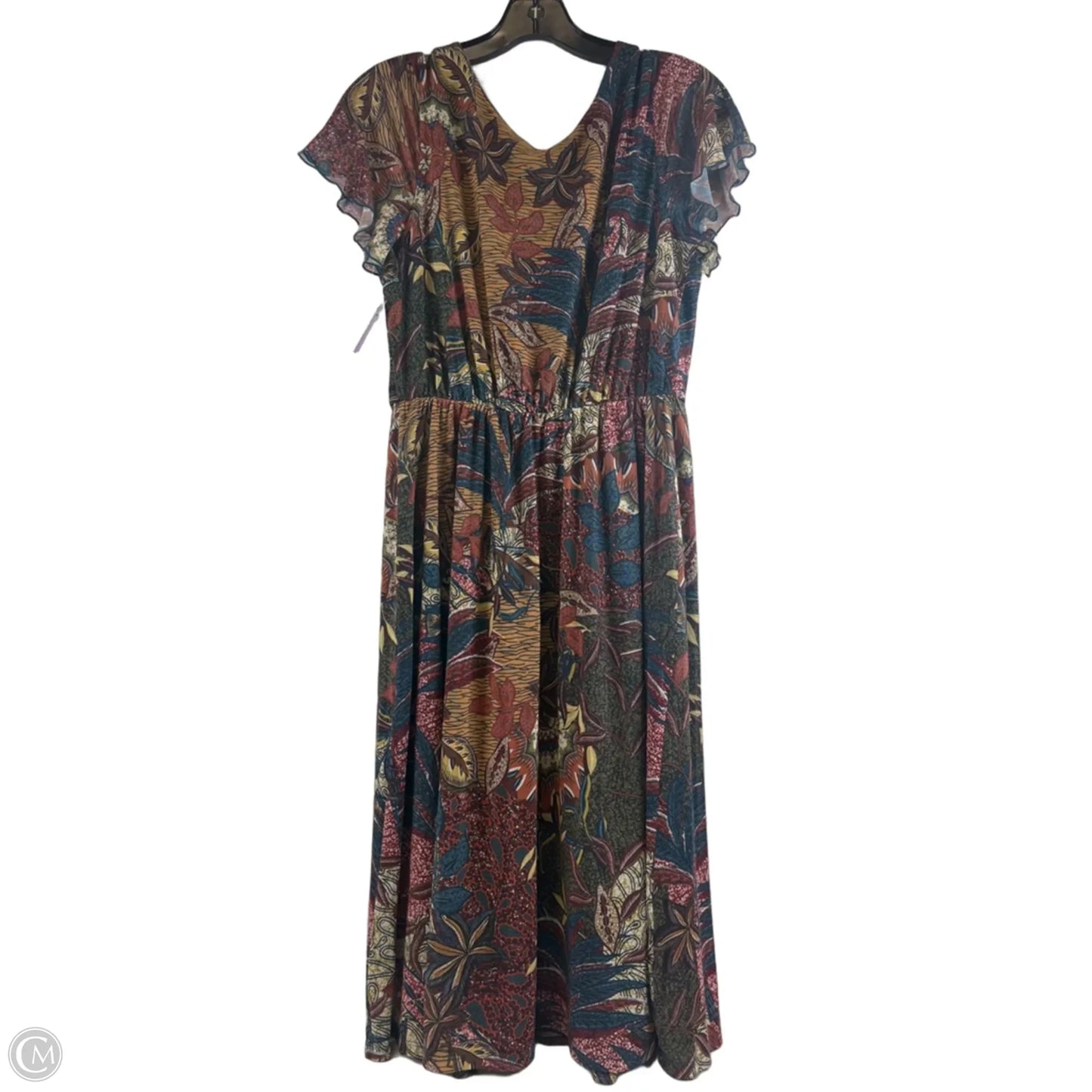 Dress Casual Midi By Christopher And Banks In Blue & Tan, Size: Sp