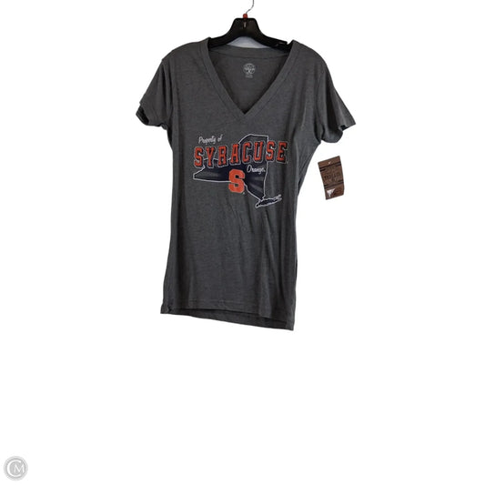Athletic Top Short Sleeve By Clothes Mentor In Grey & Orange, Size: S
