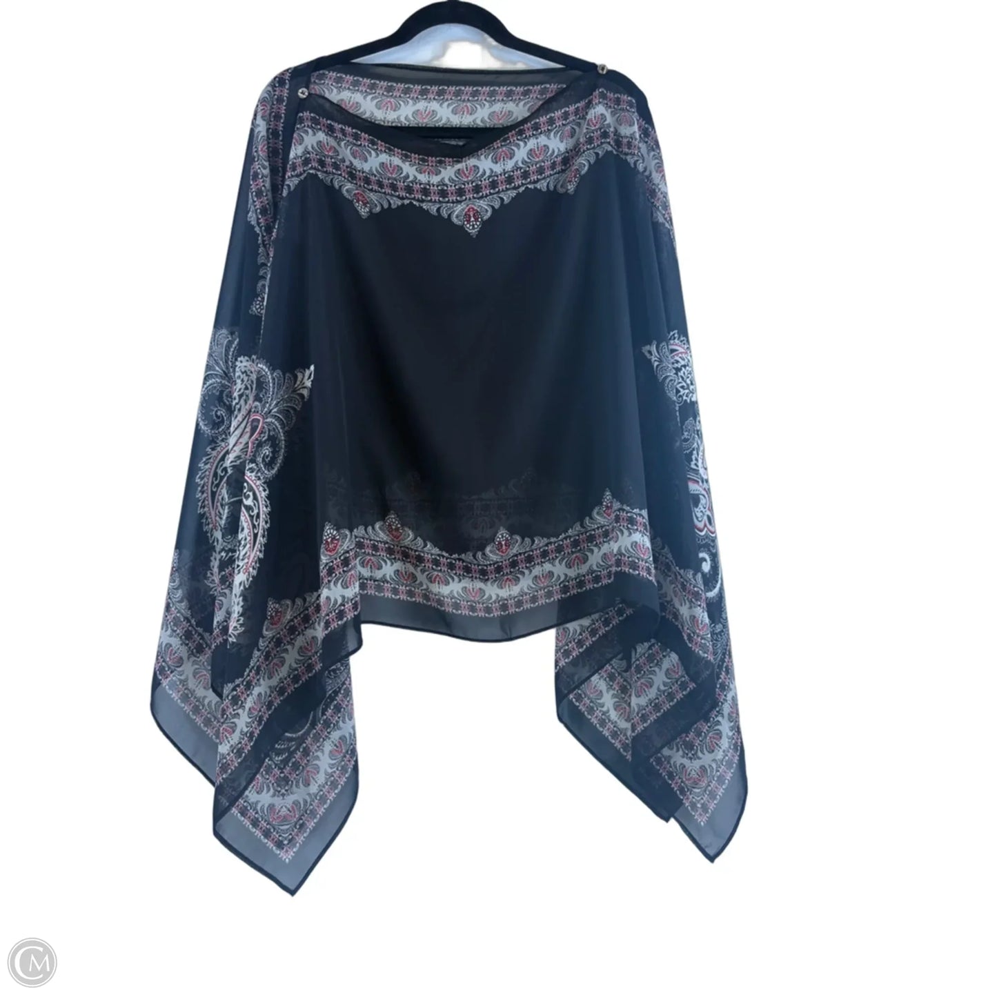 Poncho By Cme In Black & Red, Size: Osfm