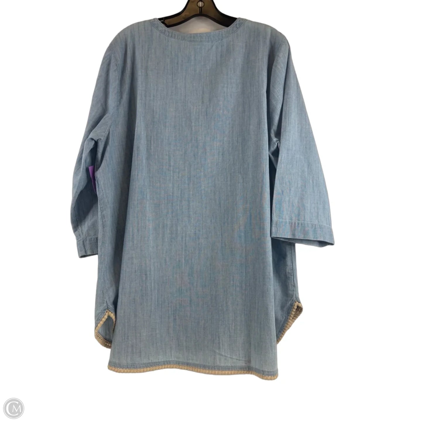 Top 3/4 Sleeve By J. Jill In Blue Denim, Size: Xl