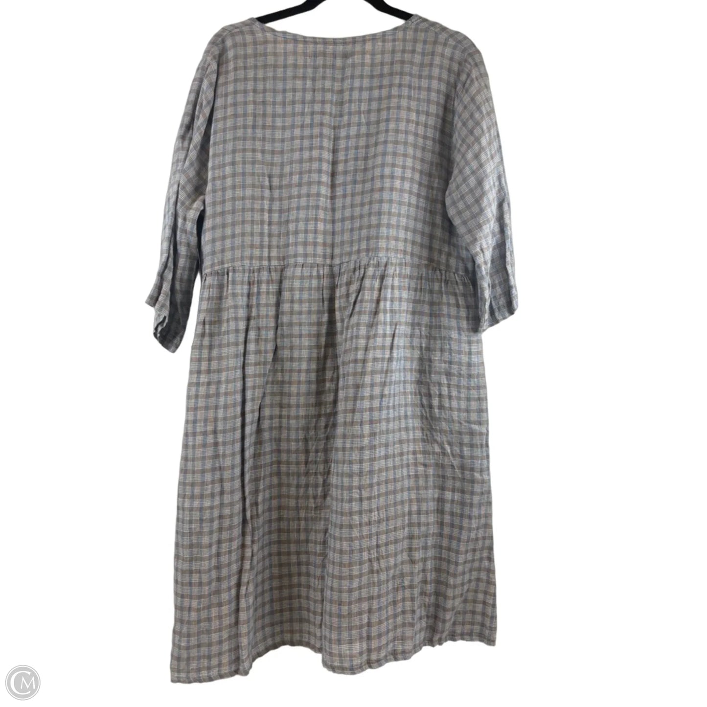 Dress Casual Midi By Flax In Blue & Tan, Size: M