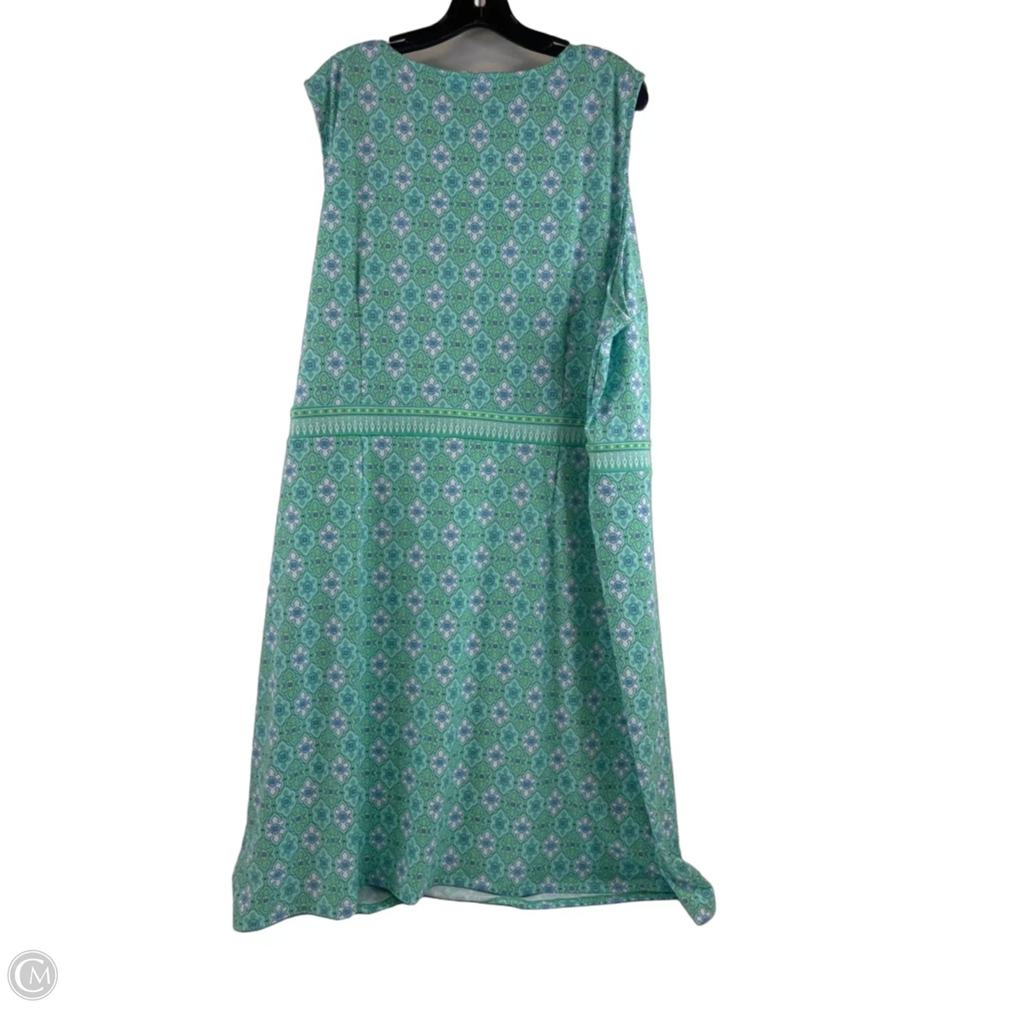 Dress Casual Midi By Talbots In Green & White, Size: 3x