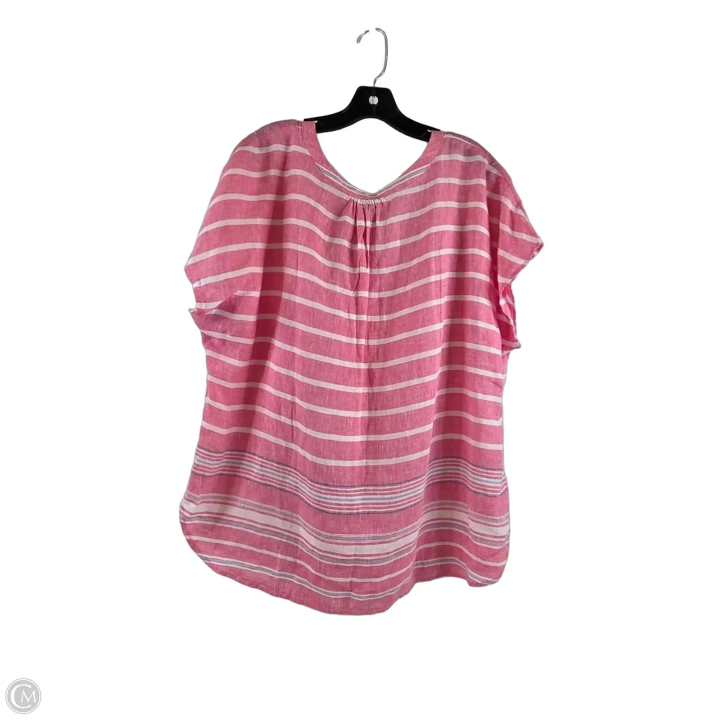 Top Short Sleeve By Talbots In Striped Pattern, Size: 2x