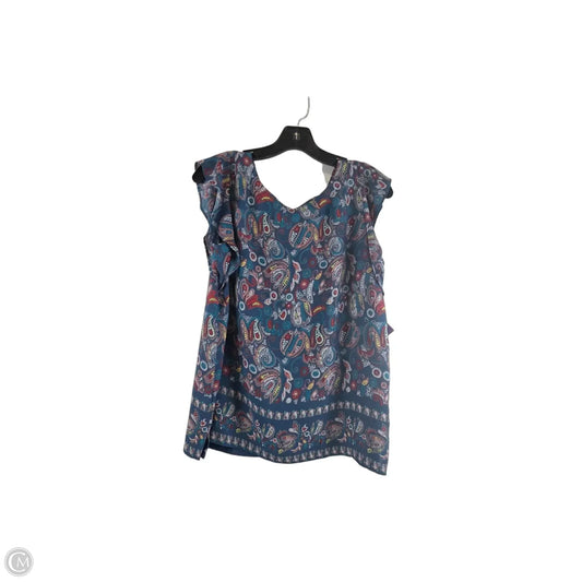 Top Short Sleeve By Loft In Paisley Print, Size: S
