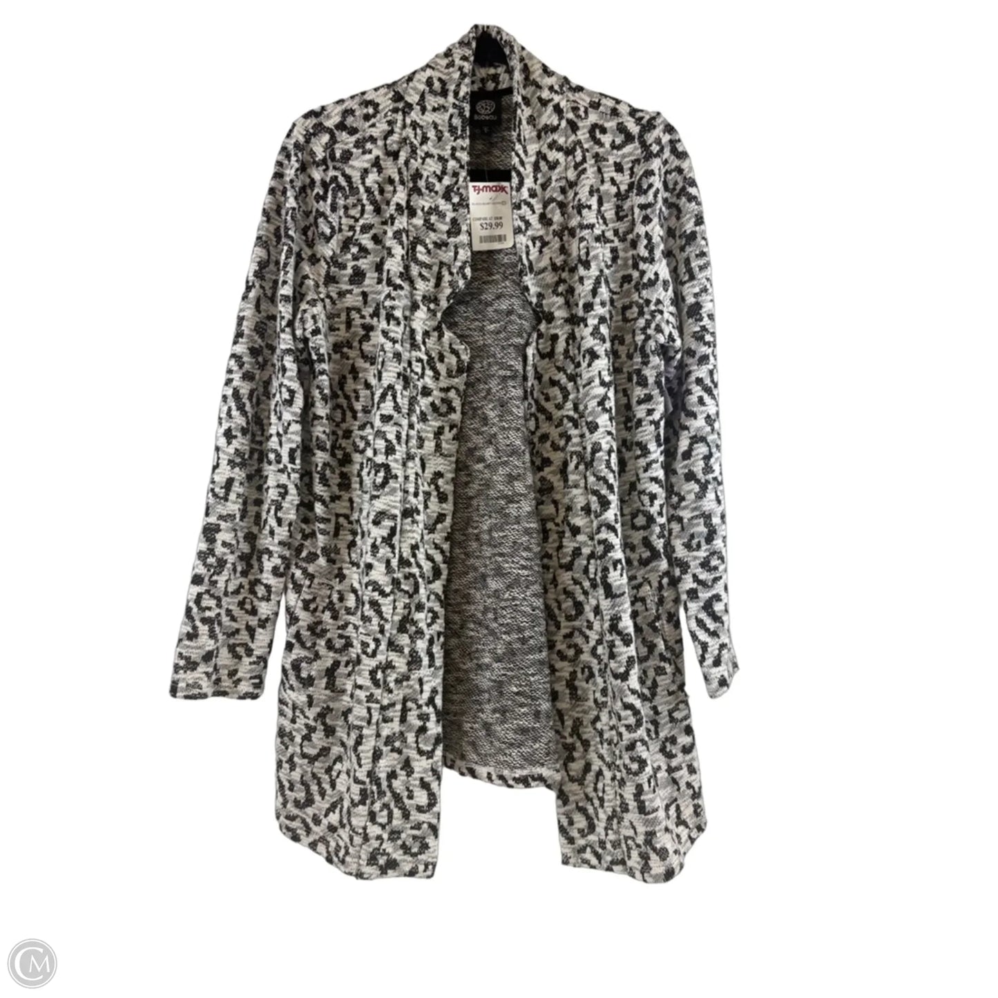 Cardigan By Bobeau In Black & White, Size: L