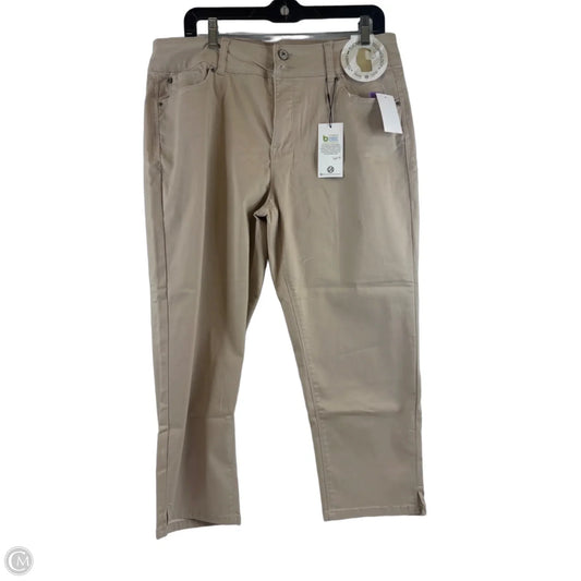 Pants Cropped By Curve Appeal In Tan, Size: 12