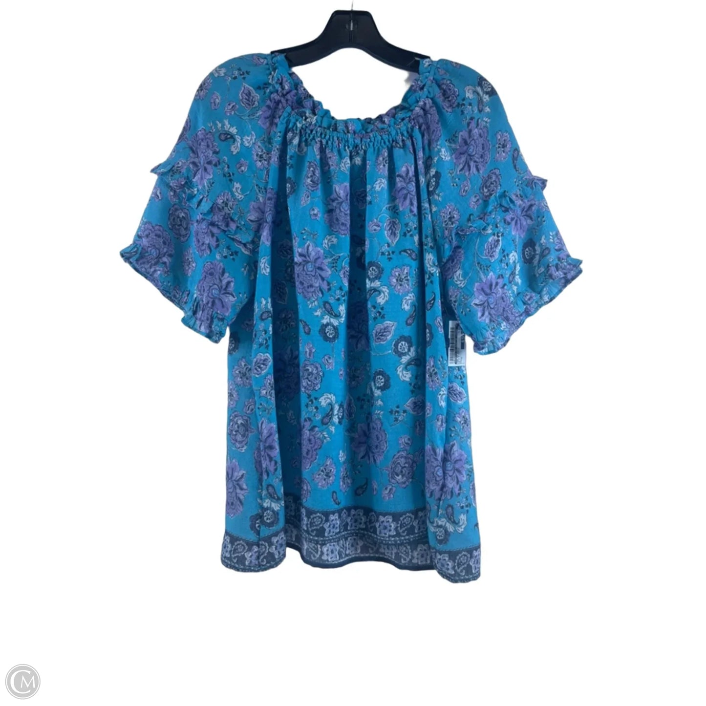 Top Short Sleeve Basic By Nanette By Nanette Lepore In Blue & Purple, Size: M