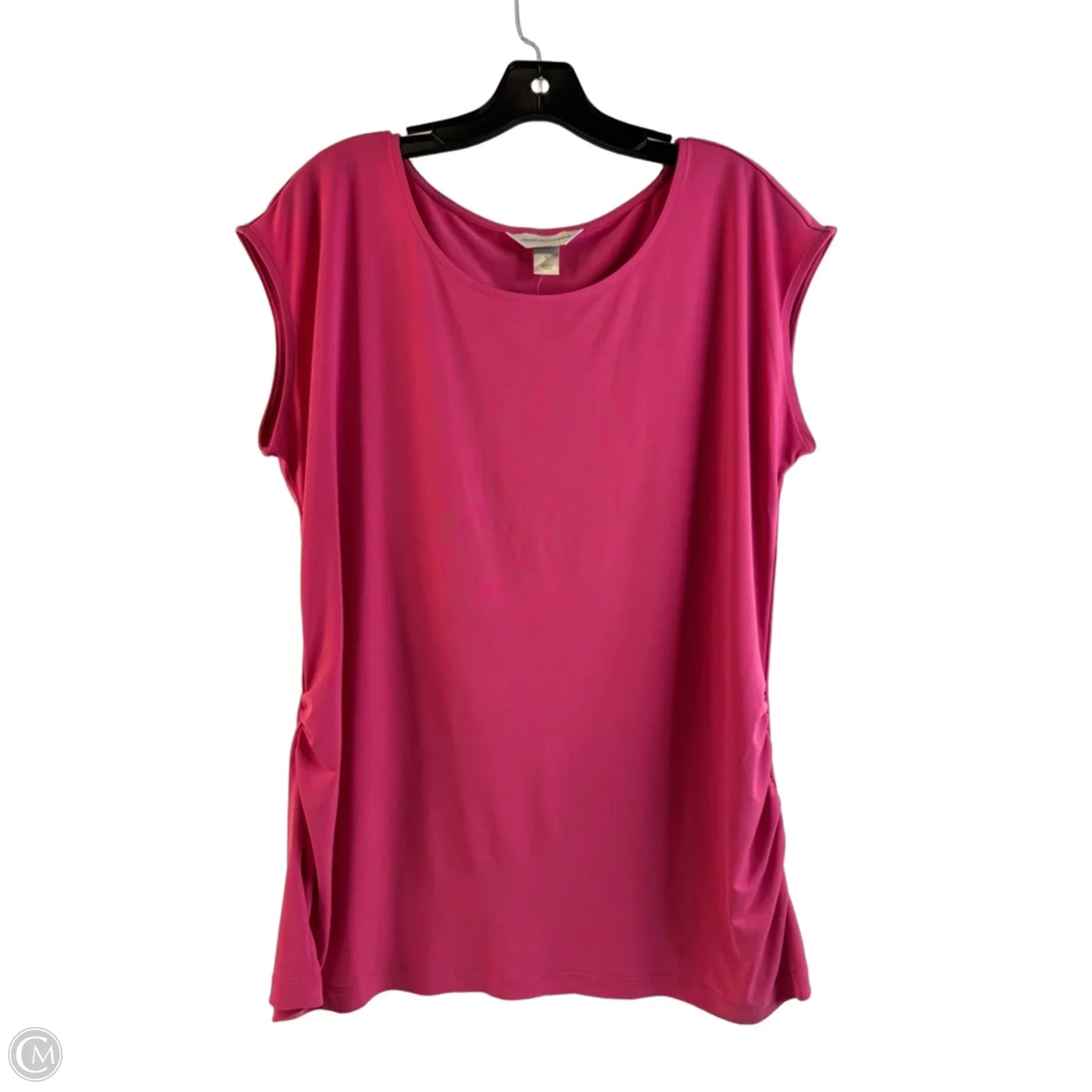 Top Short Sleeve Basic By Christopher And Banks In Pink, Size: Xl