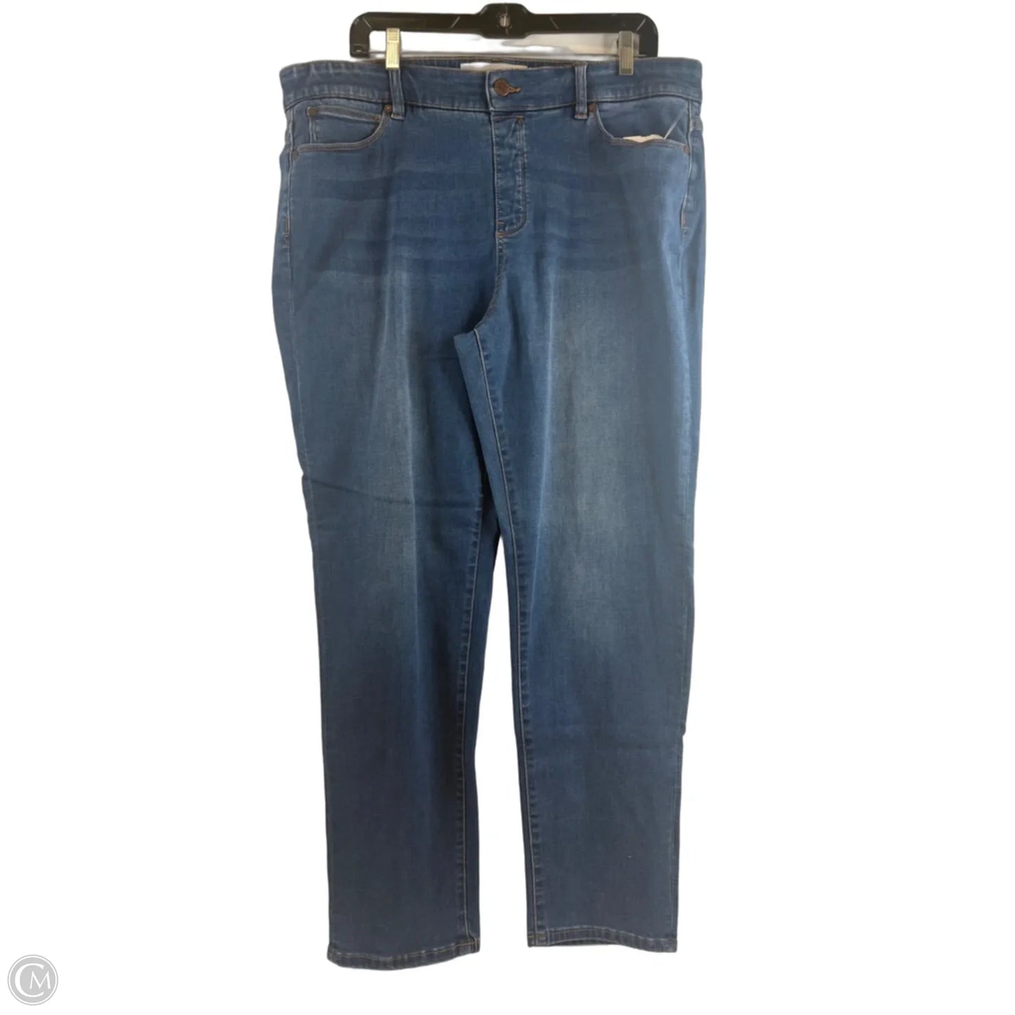 Jeans Straight By Soft Surroundings In Blue Denim, Size: 14