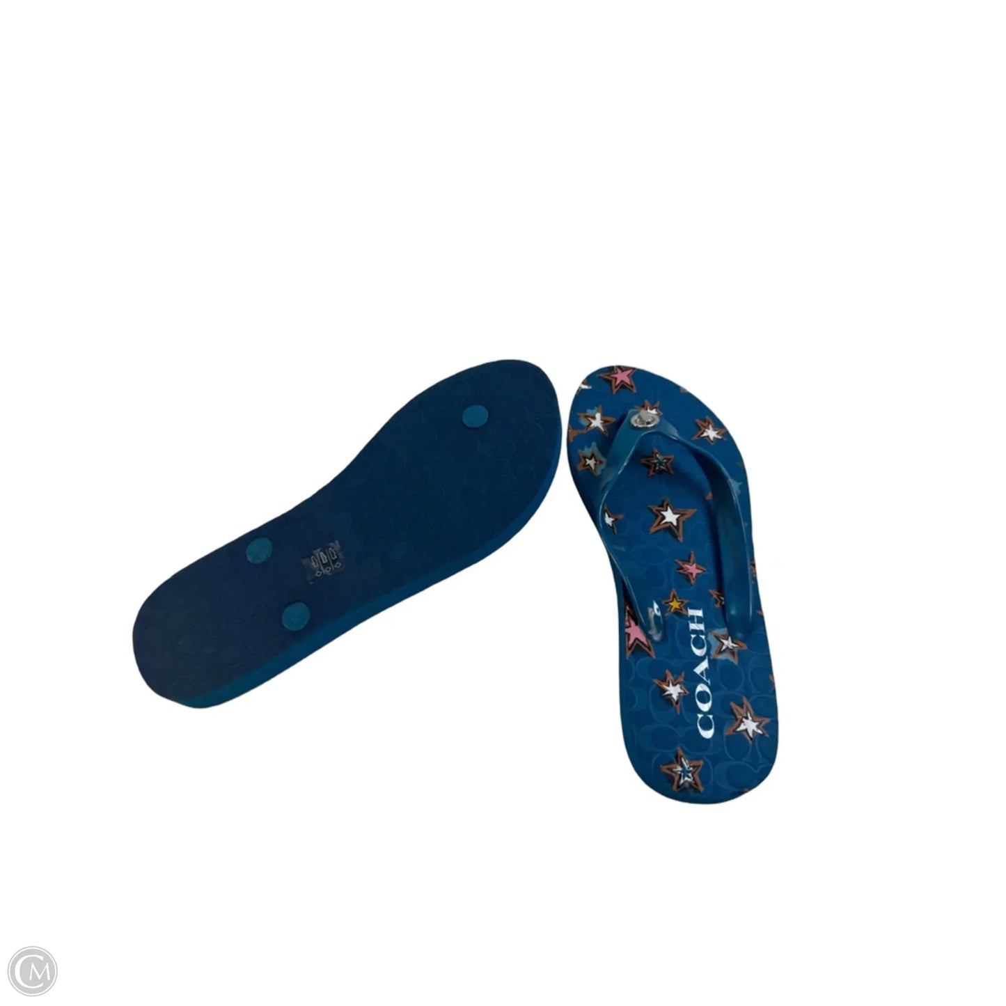 Sandals Designer By Coach In Blue & Yellow, Size: 6