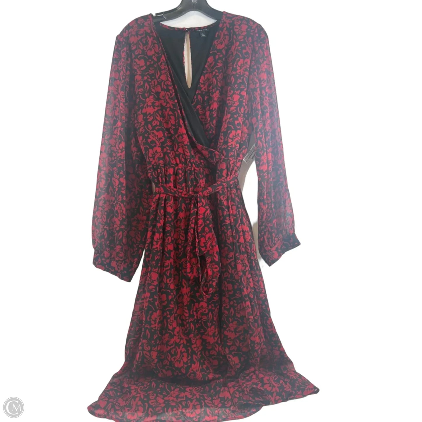 Dress Casual Midi By Torrid In Black & Red, Size: 2x