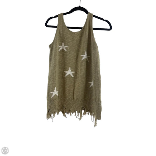 Top Sleeveless By Heyson In Green & White, Size: S