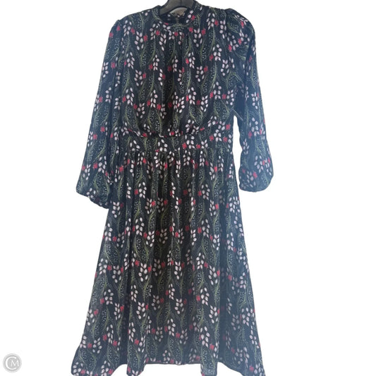 Dress Casual Midi By Clothes Mentor In Black & Green, Size: Xs