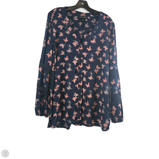 Top Long Sleeve By Lane Bryant In Blue & Orange, Size: Xl