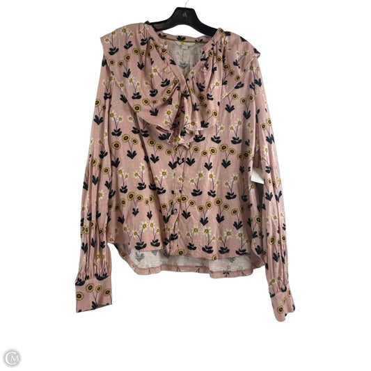 Top Long Sleeve By Boden In Orange & Yellow, Size: Xl