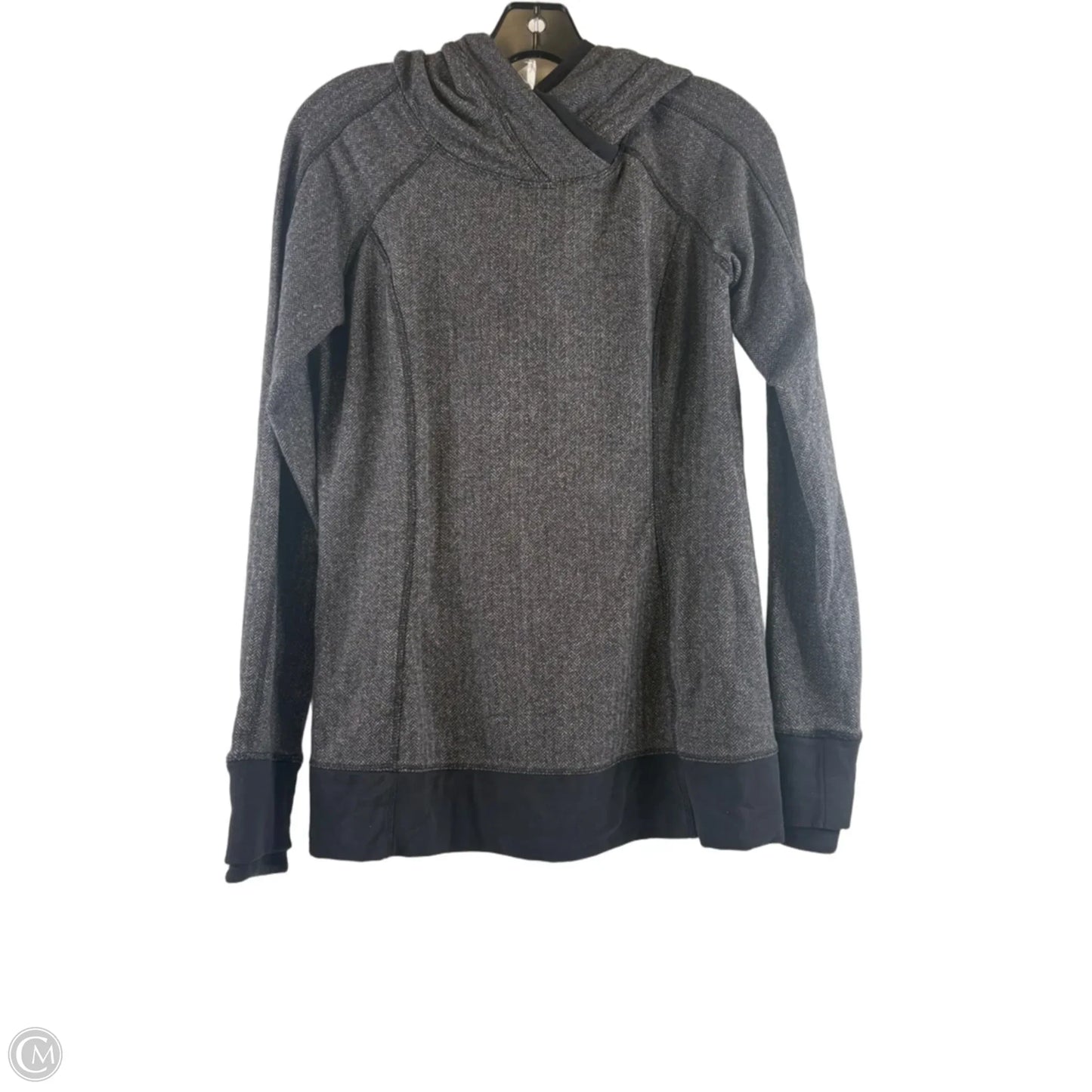Athletic Top Long Sleeve Hoodie By Lululemon In Grey, Size: M