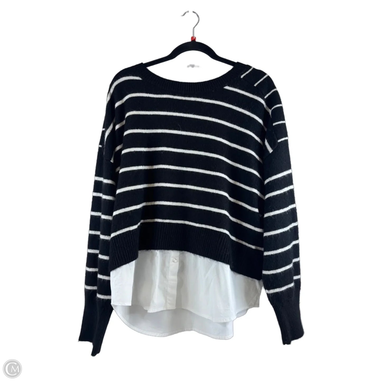 Sweater By Liz Claiborne In Black & White, Size: Xl