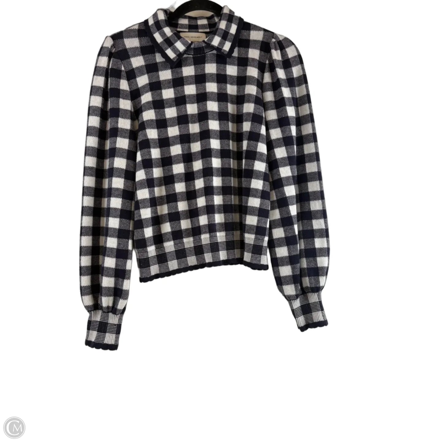 Sweater By Free Assembly In Blue & White, Size: M