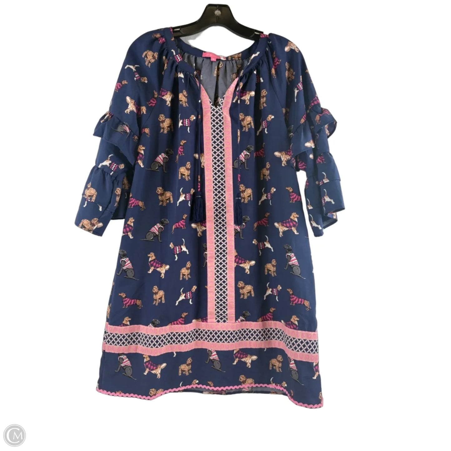 Dress Casual Midi By Simply Southern In Blue & Tan, Size: M