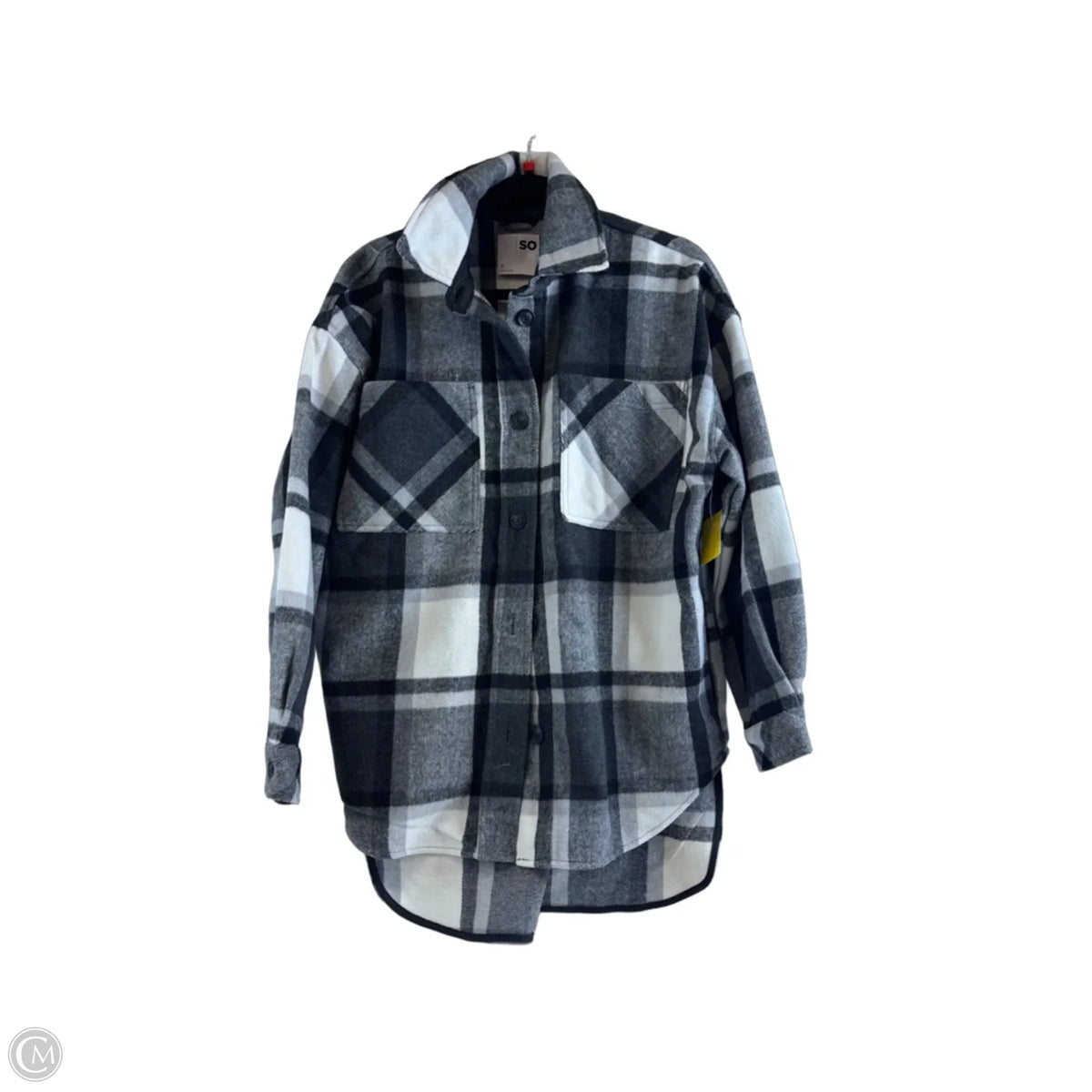 Jacket Shirt By So In Plaid Pattern, Size: S