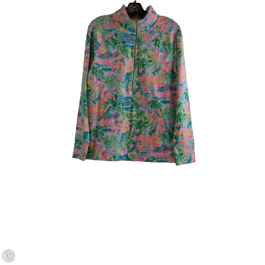 Top Long Sleeve Designer By Lilly Pulitzer In Green & Pink, Size: M